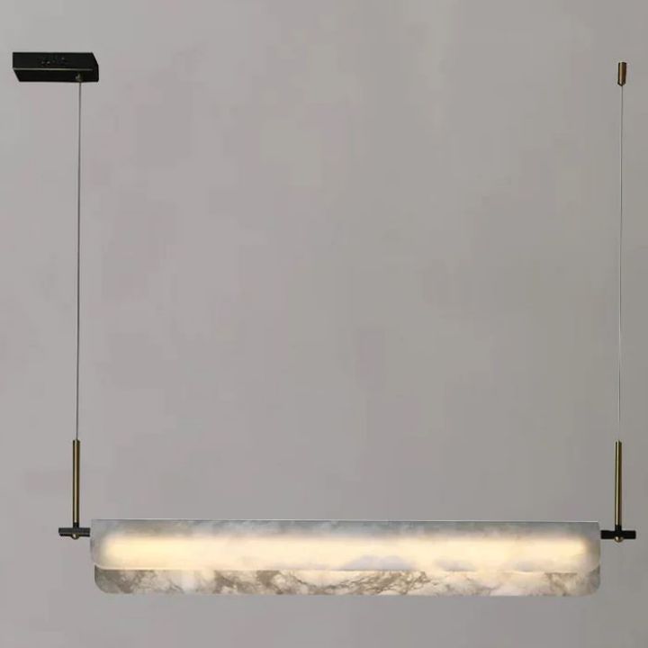Modern Alabaster Linear Pendant Chandelier – Doublelighting