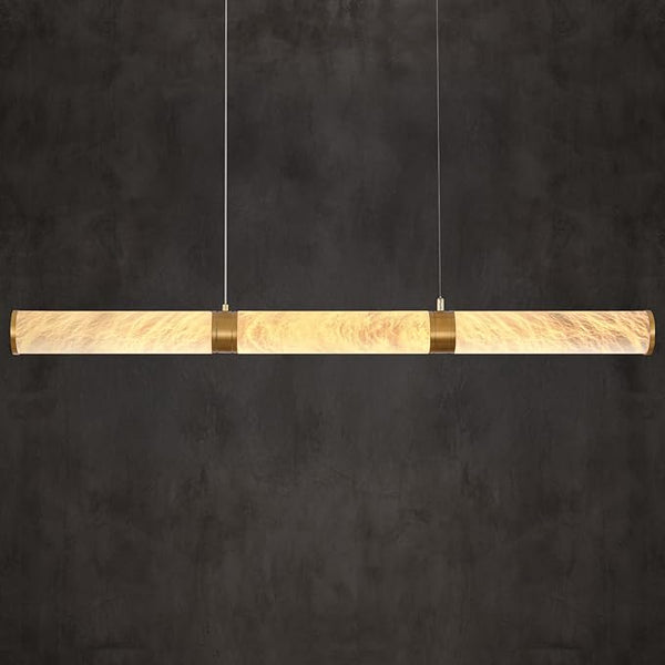 Modern Alabaster Linear Chandelier 47"L